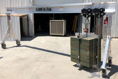 EC&MW We work with Day & Zimmerman Company in conjunction with Nextra at point beach nuclear plant. This aluminum gantry crane was made to be raised while loaded.