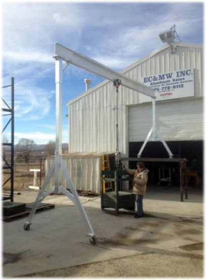 EC&MW constructed this aluminum gantry for Exlon nuclear power plant they required a portable gantry crane that had to ride on two different levels.
