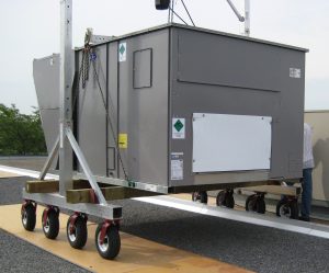 ECMW, Inc. 3TAC1212 portable aluminum air tire gantry cane supporting and load of the bases frames is not possible with an A Frame style gantry crane