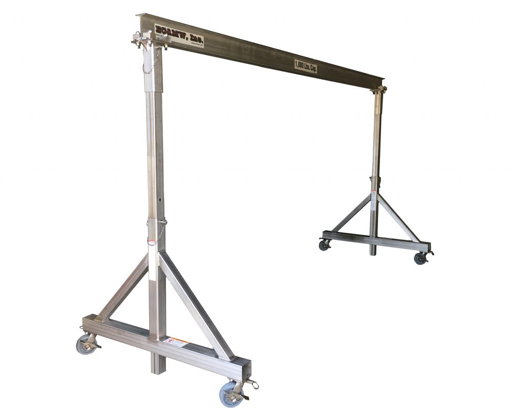 EC&MW Stainless steel T Frame gantry crane. The entire was constructed from 304and 316 stainless steel.